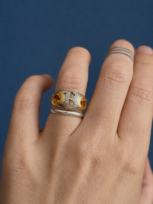 Vintage 14k Letter B Ring