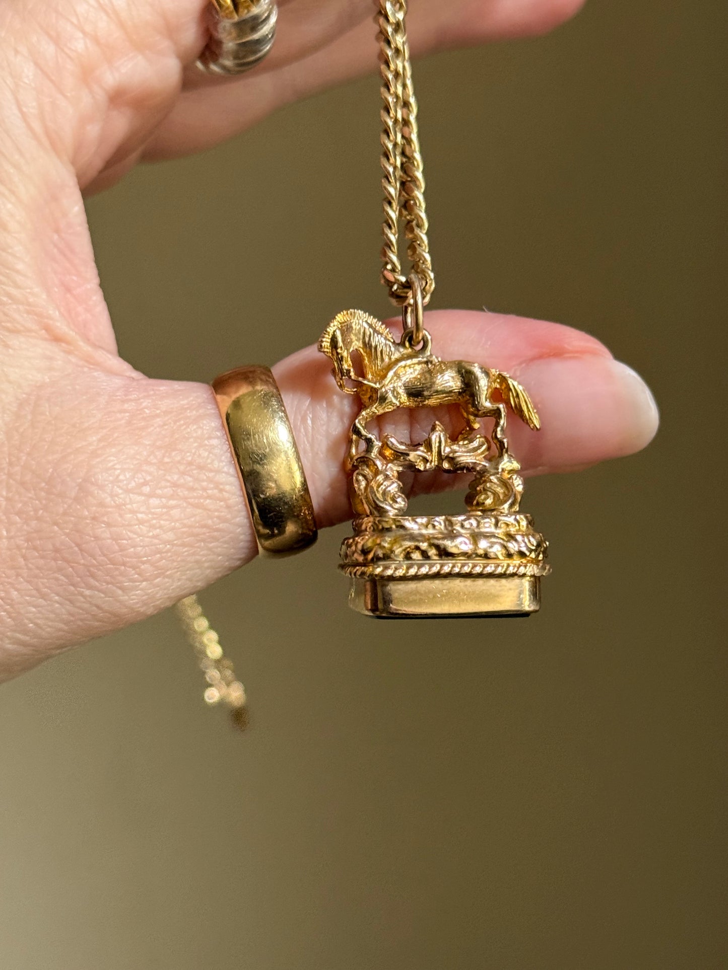 Antique 14k Horse Fob Pendant