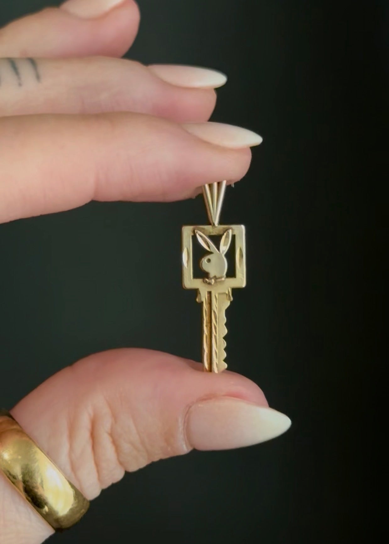 14k Playboy Bunny Key Pendant