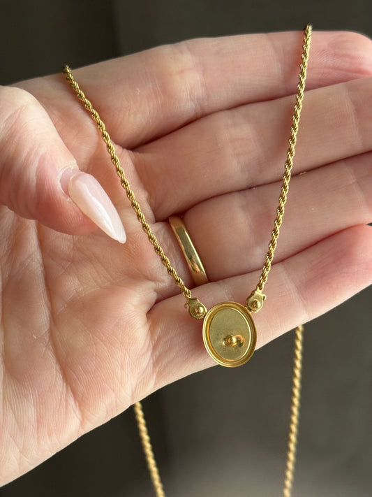 Vintage 18k Cameo Rope Necklace