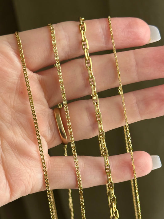 Vintage 18k Chunky Mariner Link Necklace