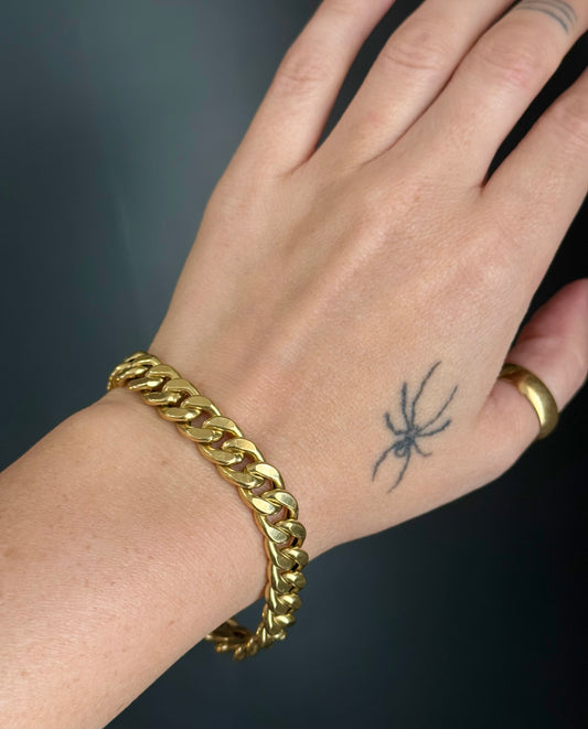 Vintage chunky 14k curb bracelet - 7.35”
