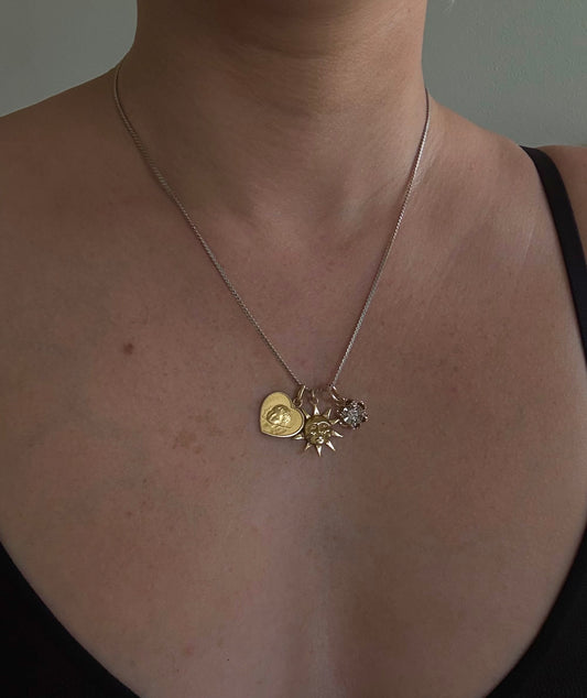 Vintage 18k Cherub Heart Pendant