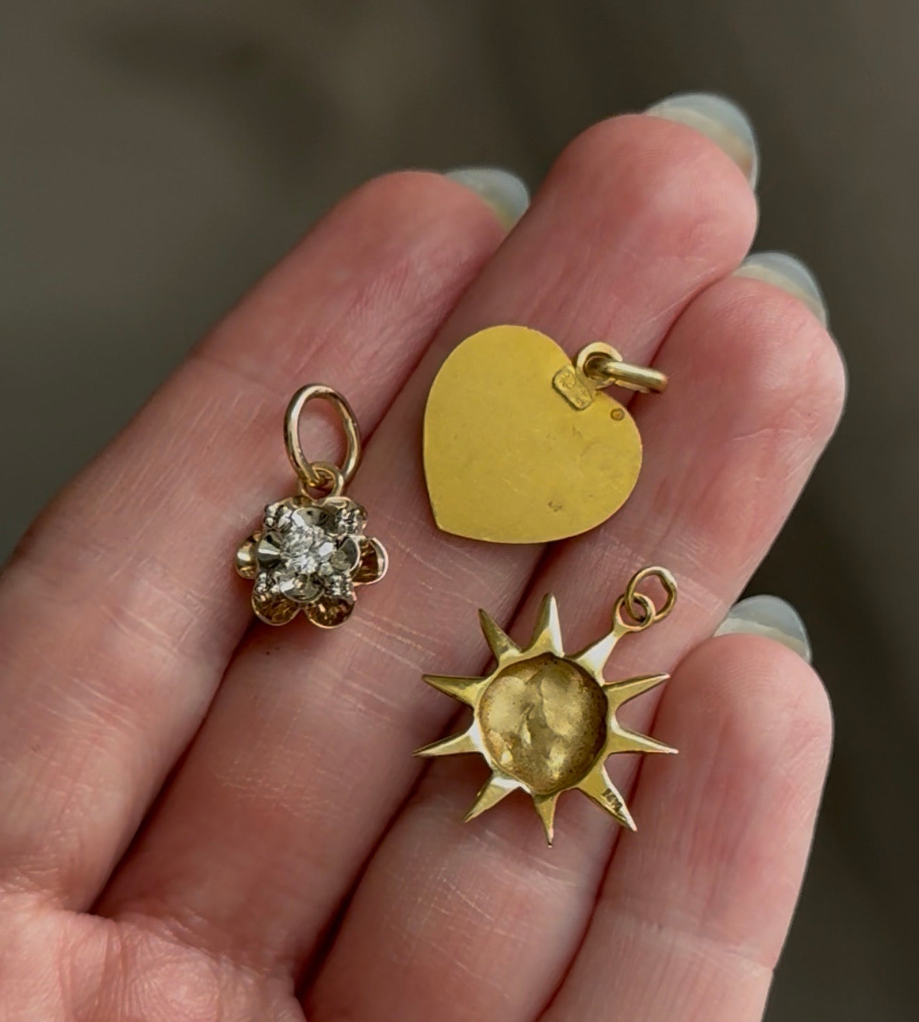 Vintage 18k Cherub Heart Pendant