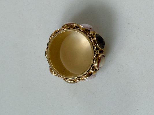 Vintage 14k Cameo Eternity Ring