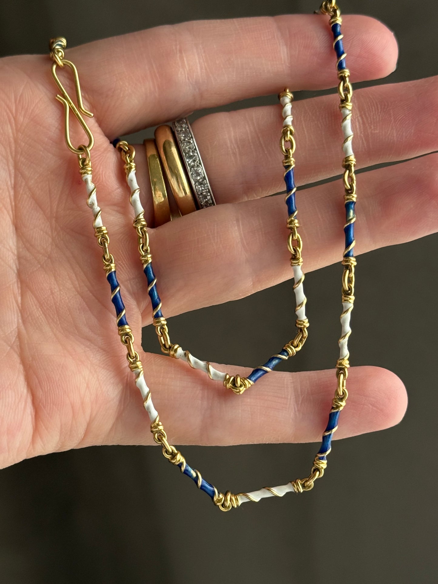 Vintage 18k Enameled Necklace under 18ā