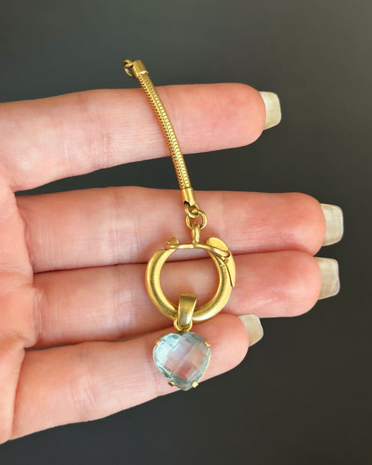 Vintage 18k Charm Holder with Snake Chain Extender