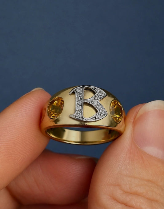 Vintage 14k Letter B Ring