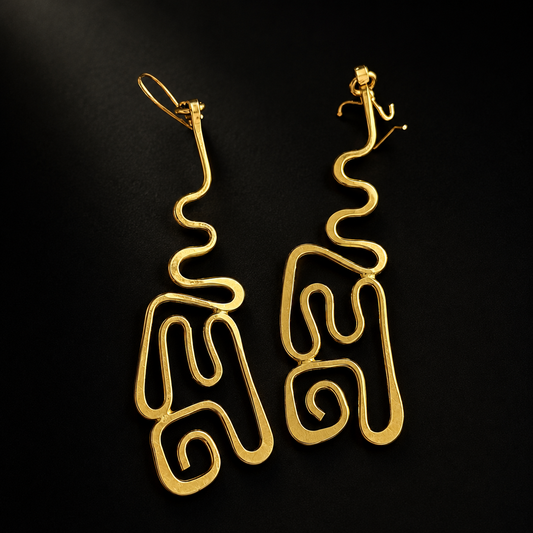 14k Abstract Drop Earrings