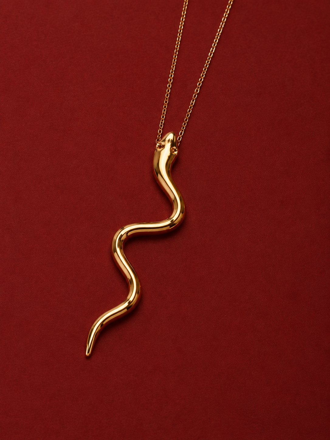 14k Snake Necklace 16-18”