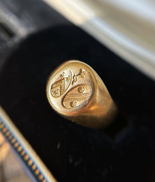 Vintage 18k French Signet Ring - 3