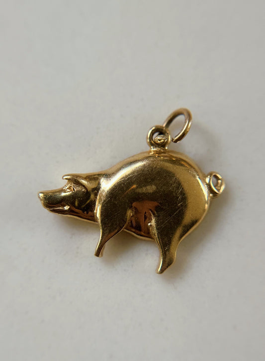 Vintage 14k Pig Pendant