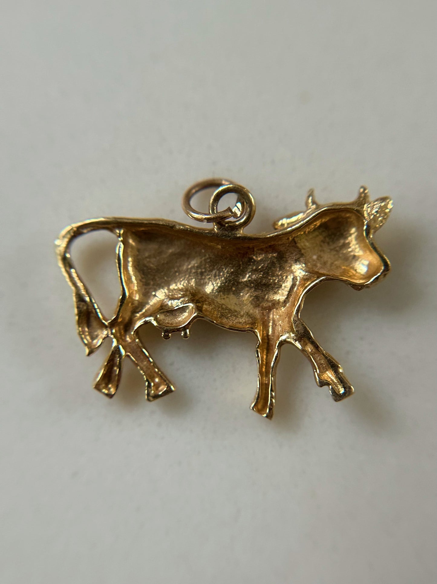 Vintage 14k Cow Pendant