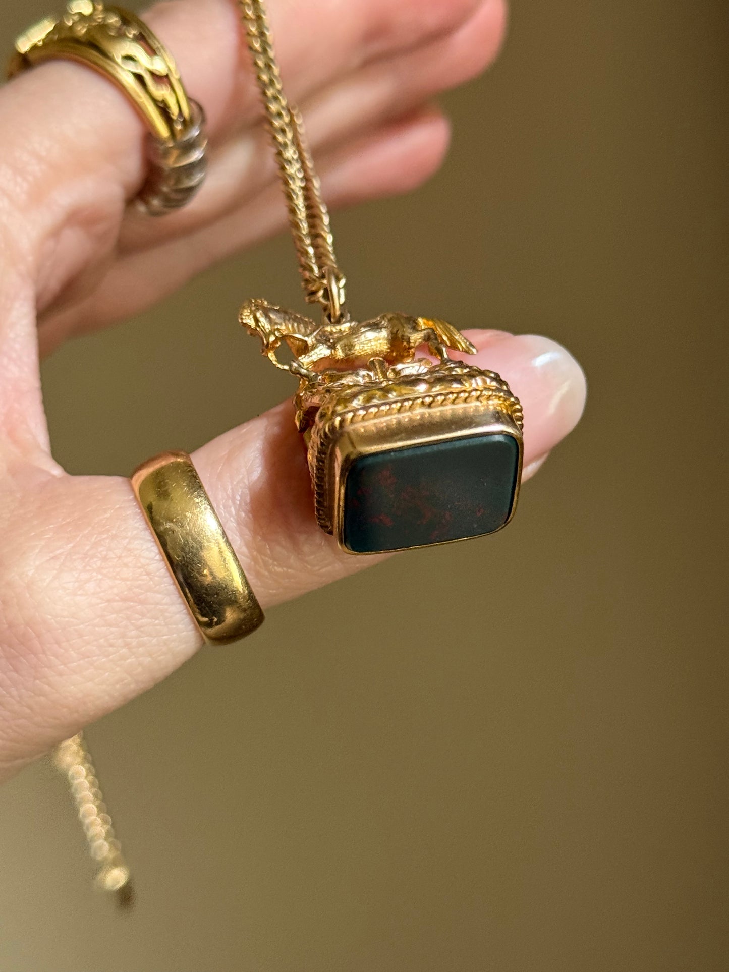 Antique 14k Horse Fob Pendant