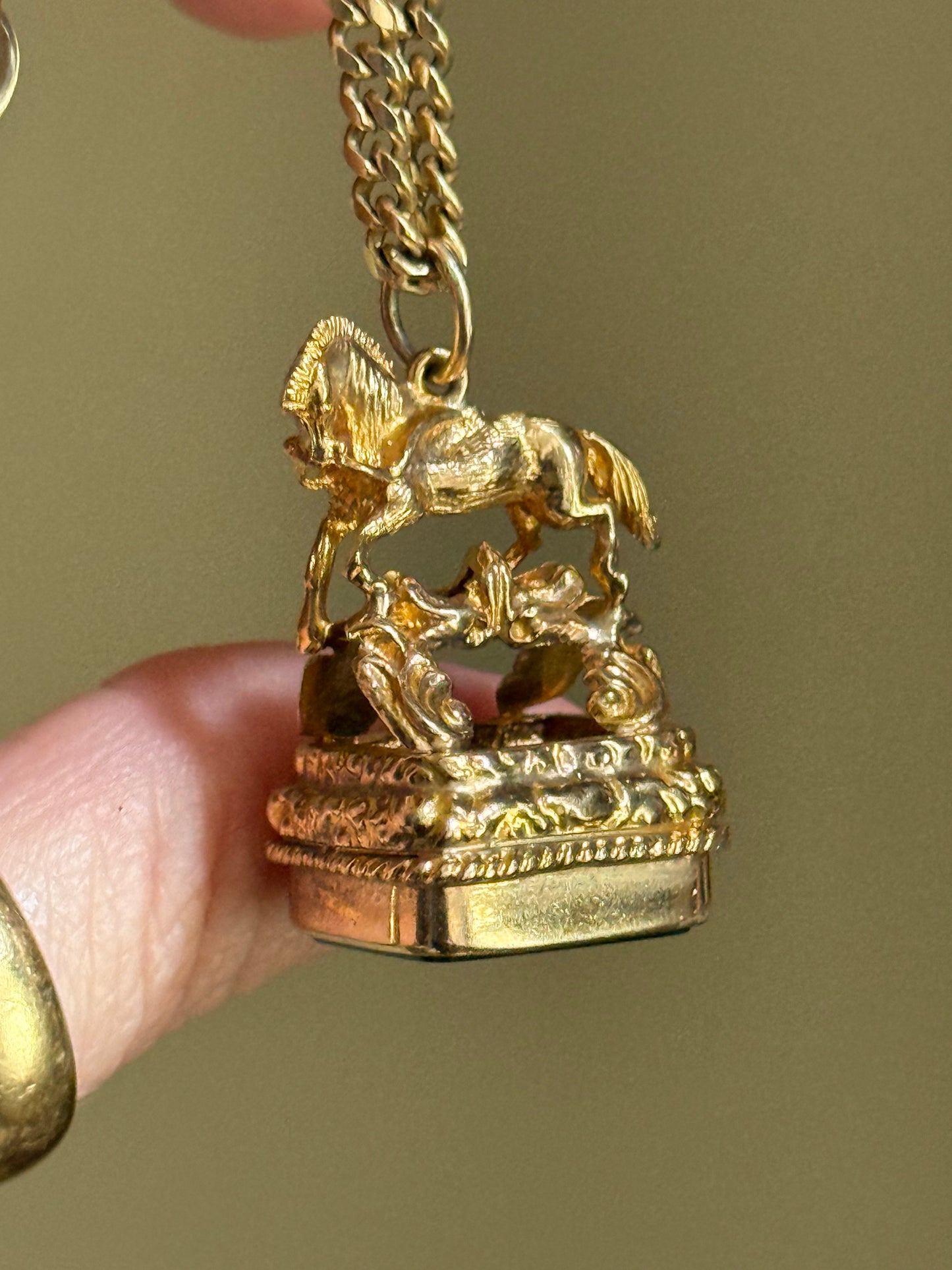 Antique 14k Horse Fob Pendant