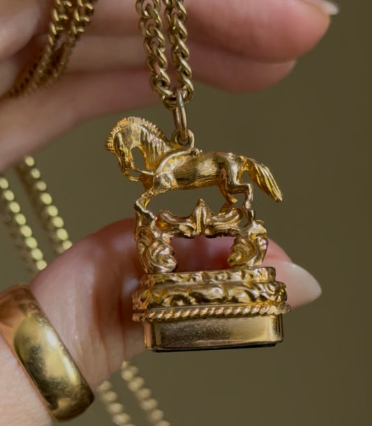 Antique 14k Horse Fob Pendant