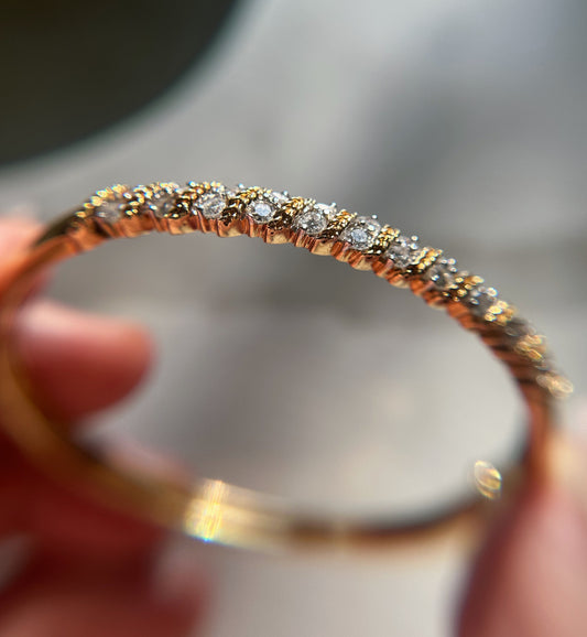 Vintage 18k Diamond Bangle