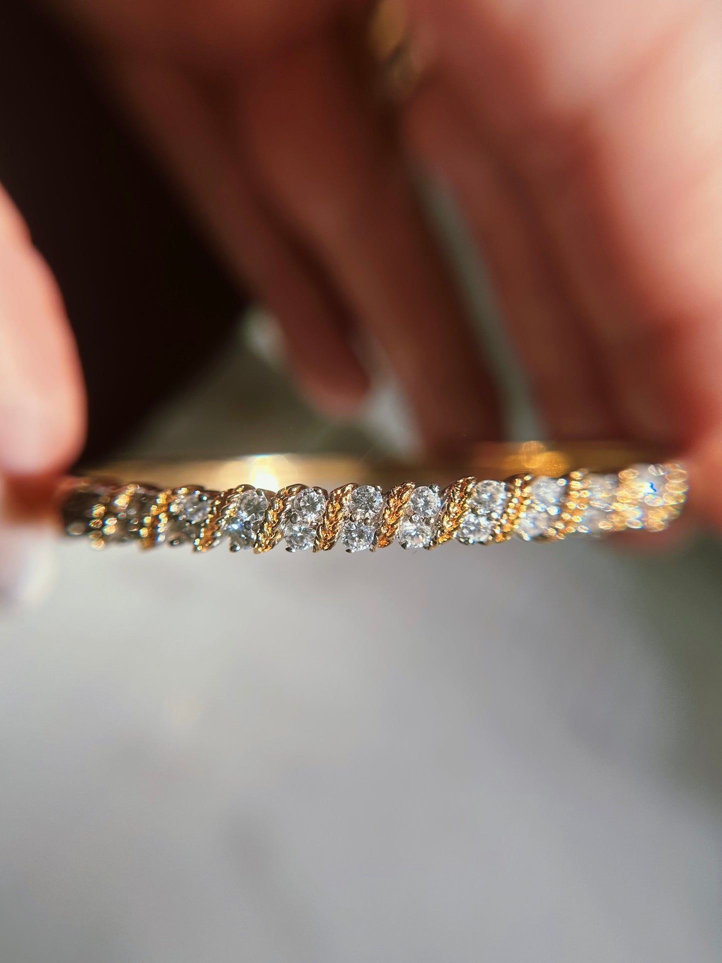 Vintage 18k Diamond Bangle