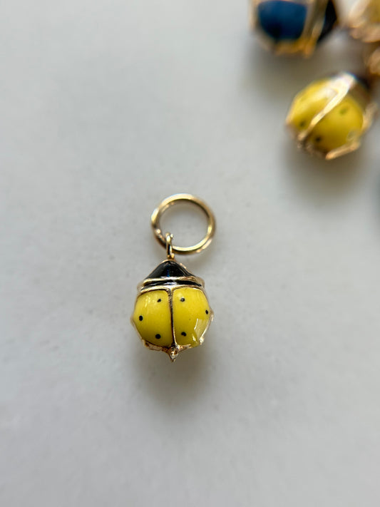 Vintage 14k Ladybug Pendant - Yellow