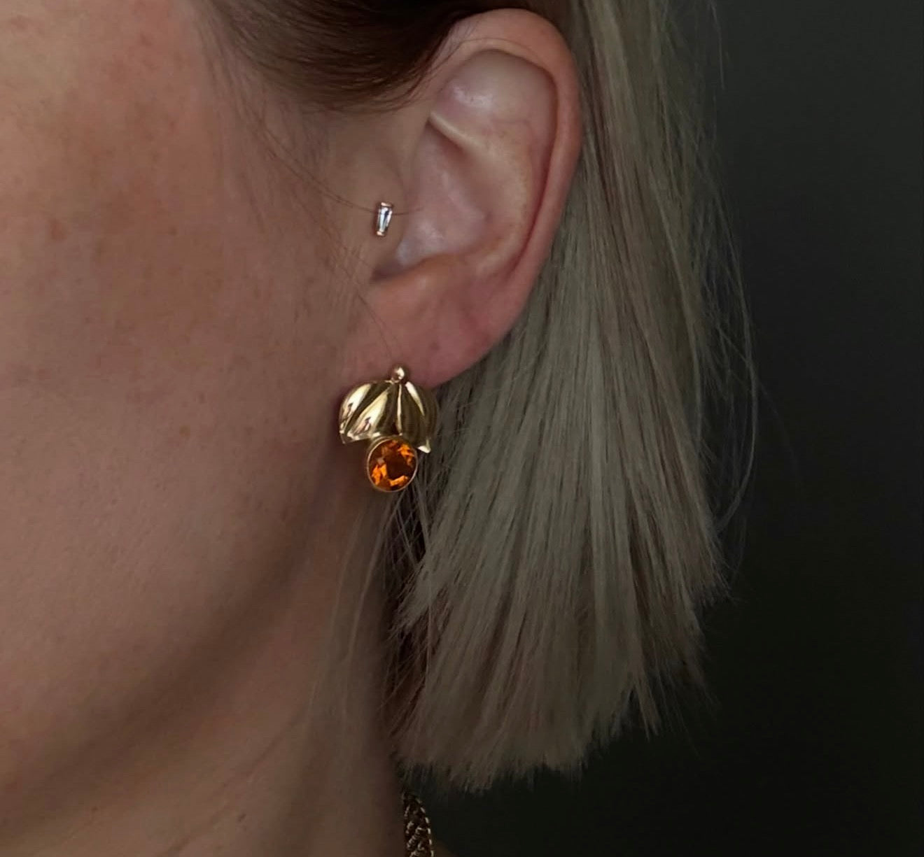 Vintage 14k Leaf Earrings
