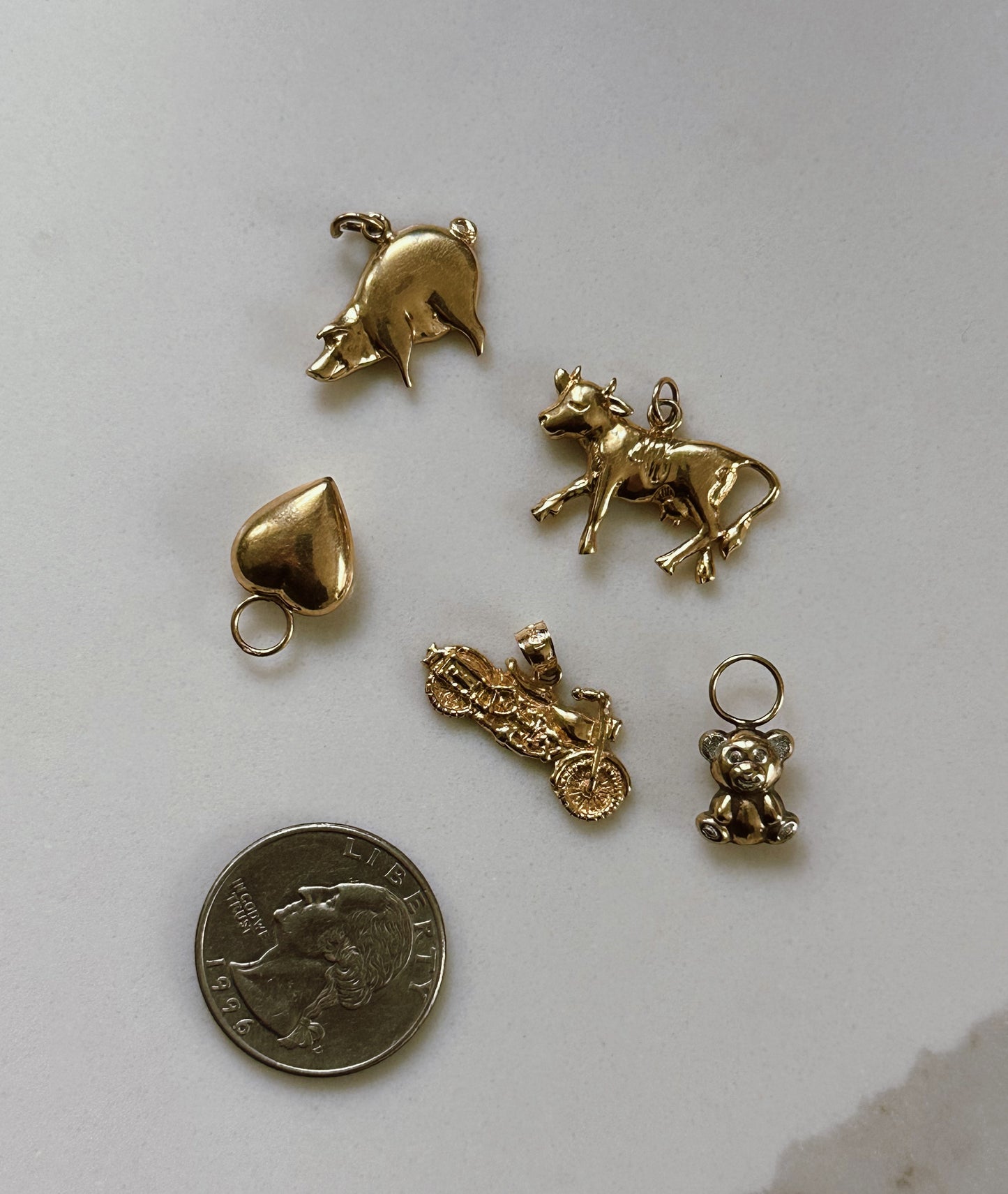 Vintage 14k Cow Pendant