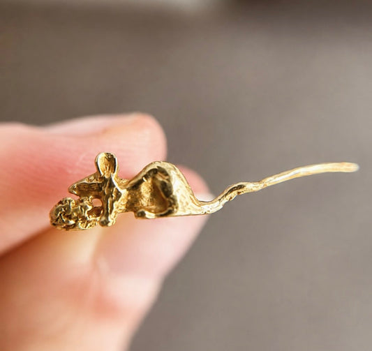 Vintage 14k Mouse Earring