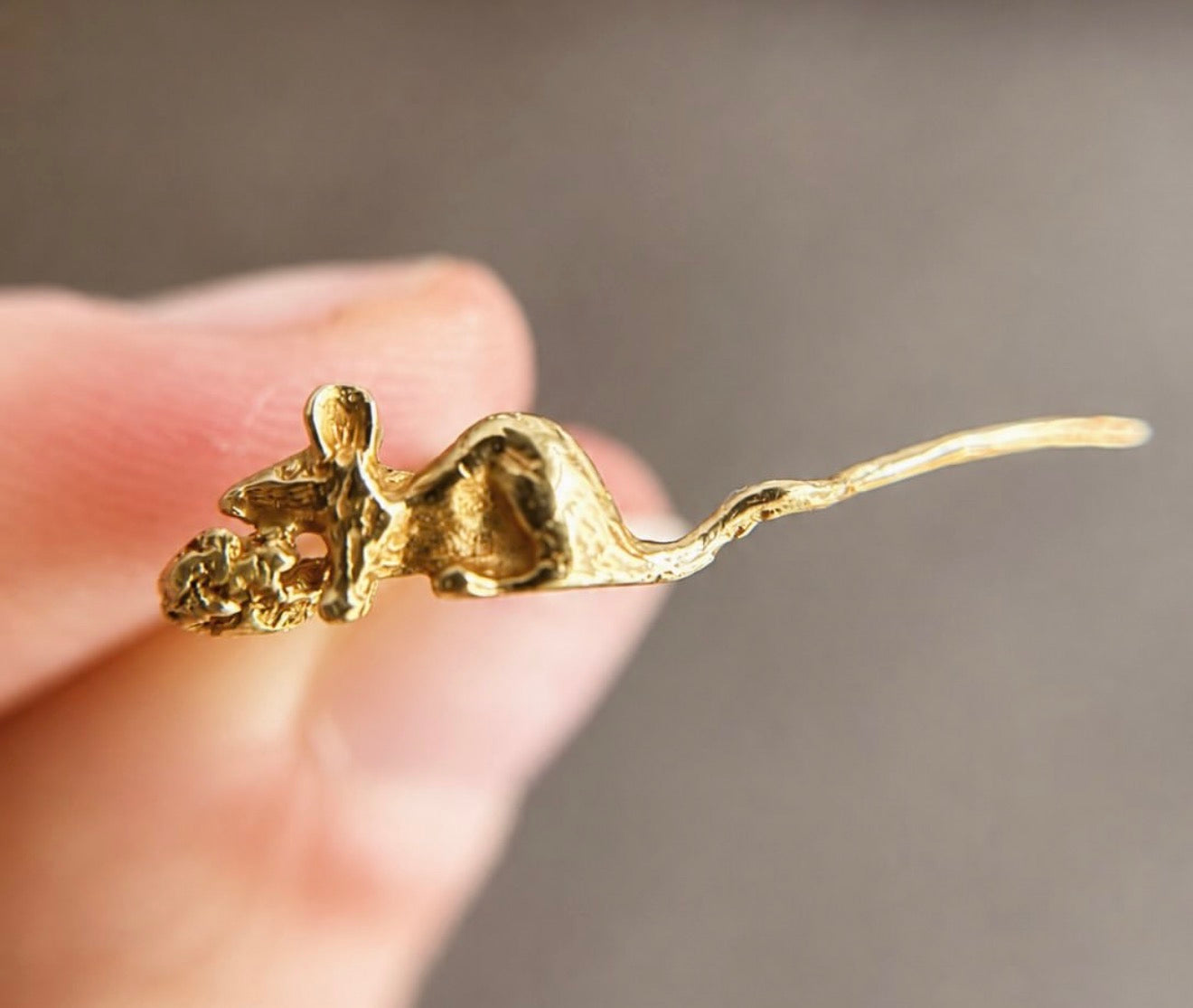 Vintage 14k Mouse Earring