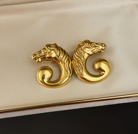 14k Italian designer horse earrings