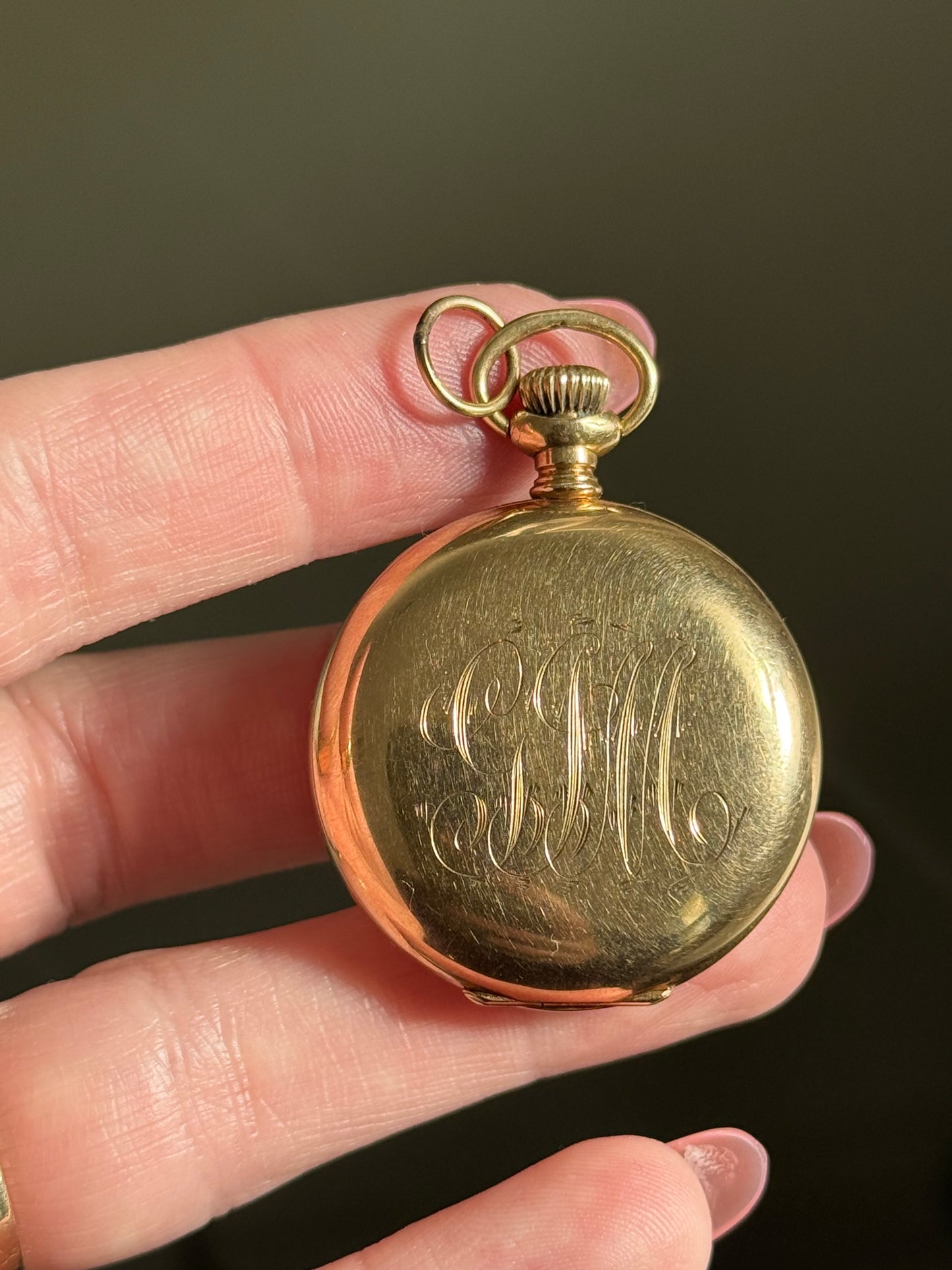 Antique 14k Star Set Diamond Locket