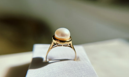 Vintage 14k Pearl Ring size 6