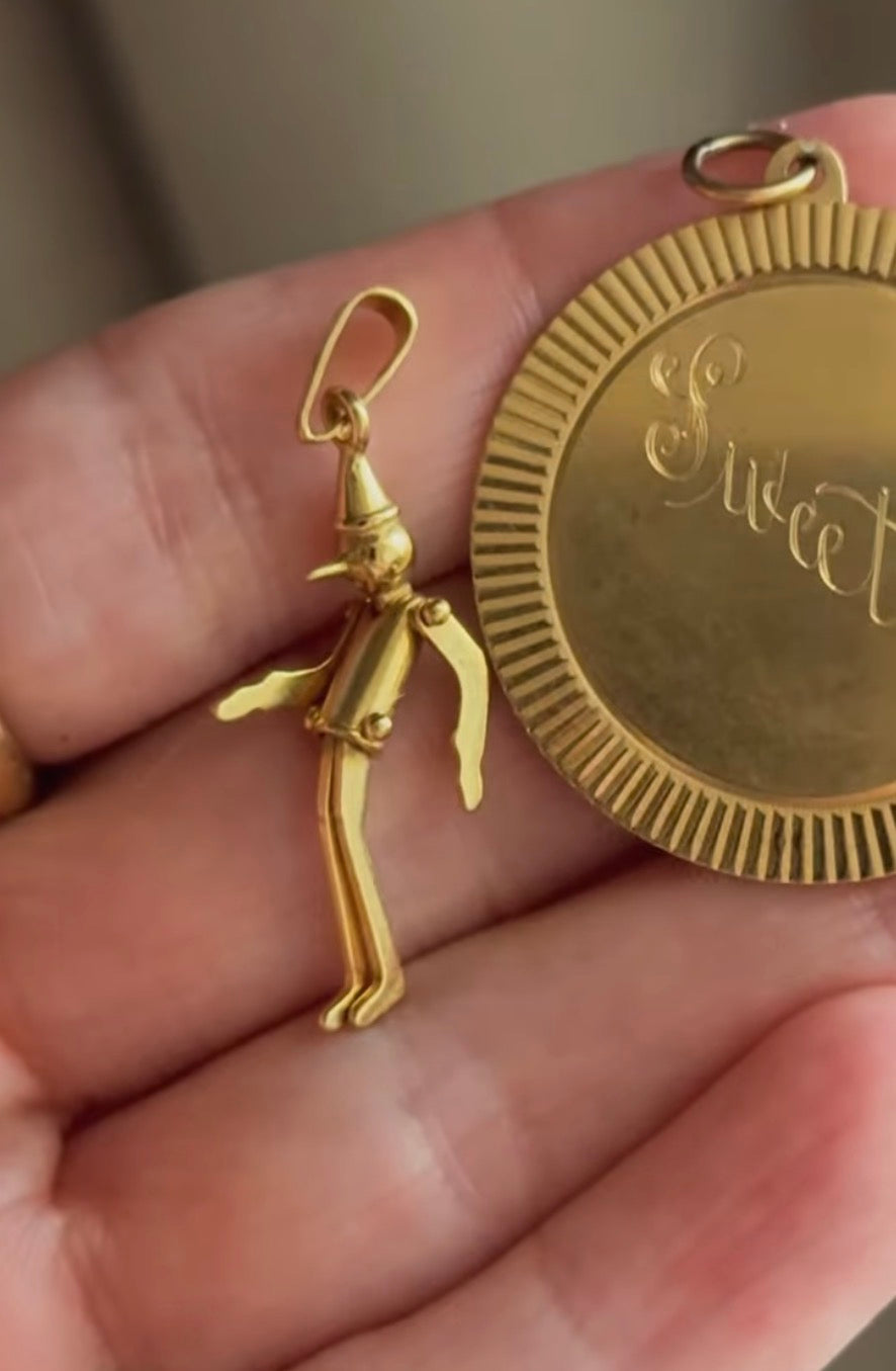 18k Pinocchio / Tin Man Pendant