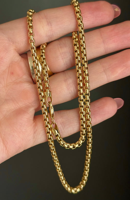 Vintage 14k Thick Box / Venetian Chain 18”