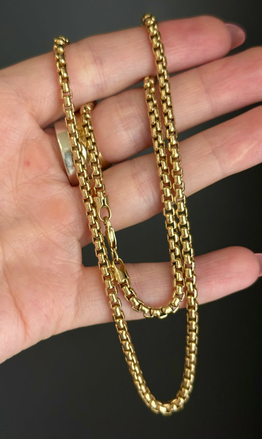 Vintage 14k Thick Box / Venetian Chain 18”