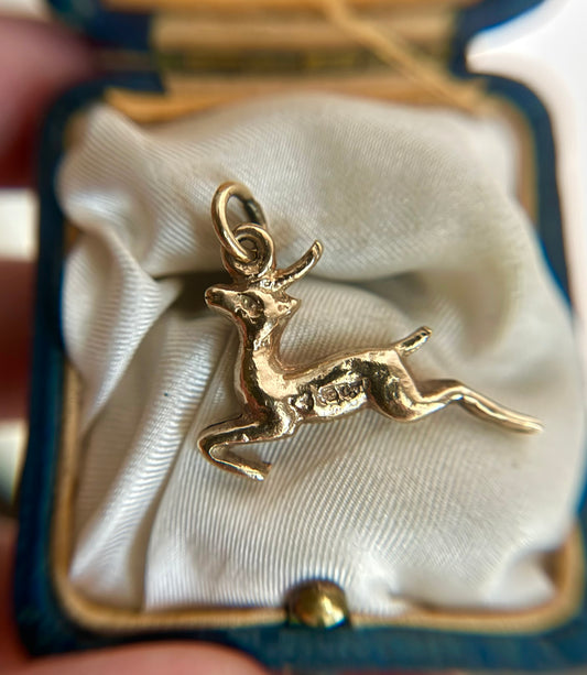 Vintage 10k Solid Deer Charm