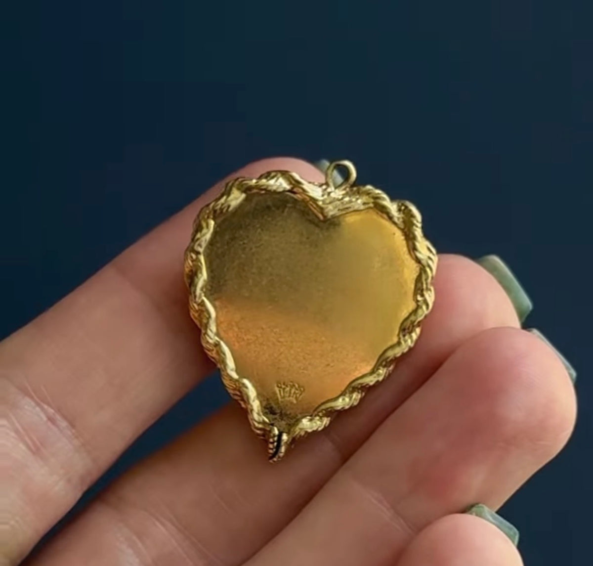 Vintage 14k Sunburst Heart Pendant with Pearls