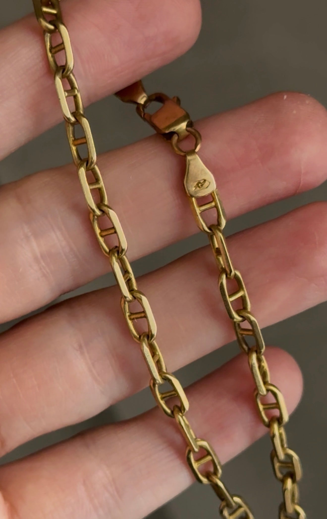 Vintage 14k Italian Solid Link Mariner Bracelet 8.75”