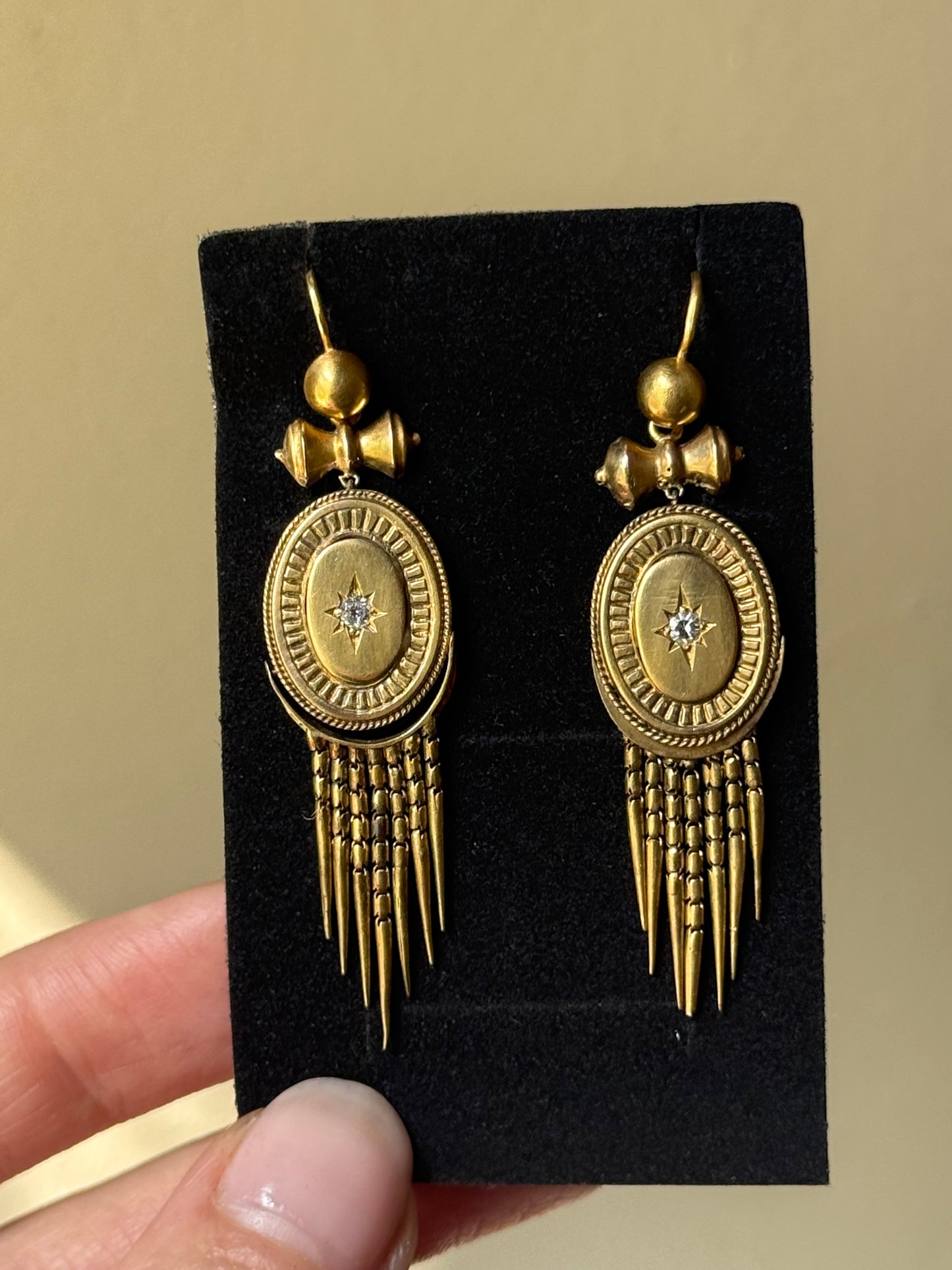 Victorian Tassel Drop Diamond Earrings