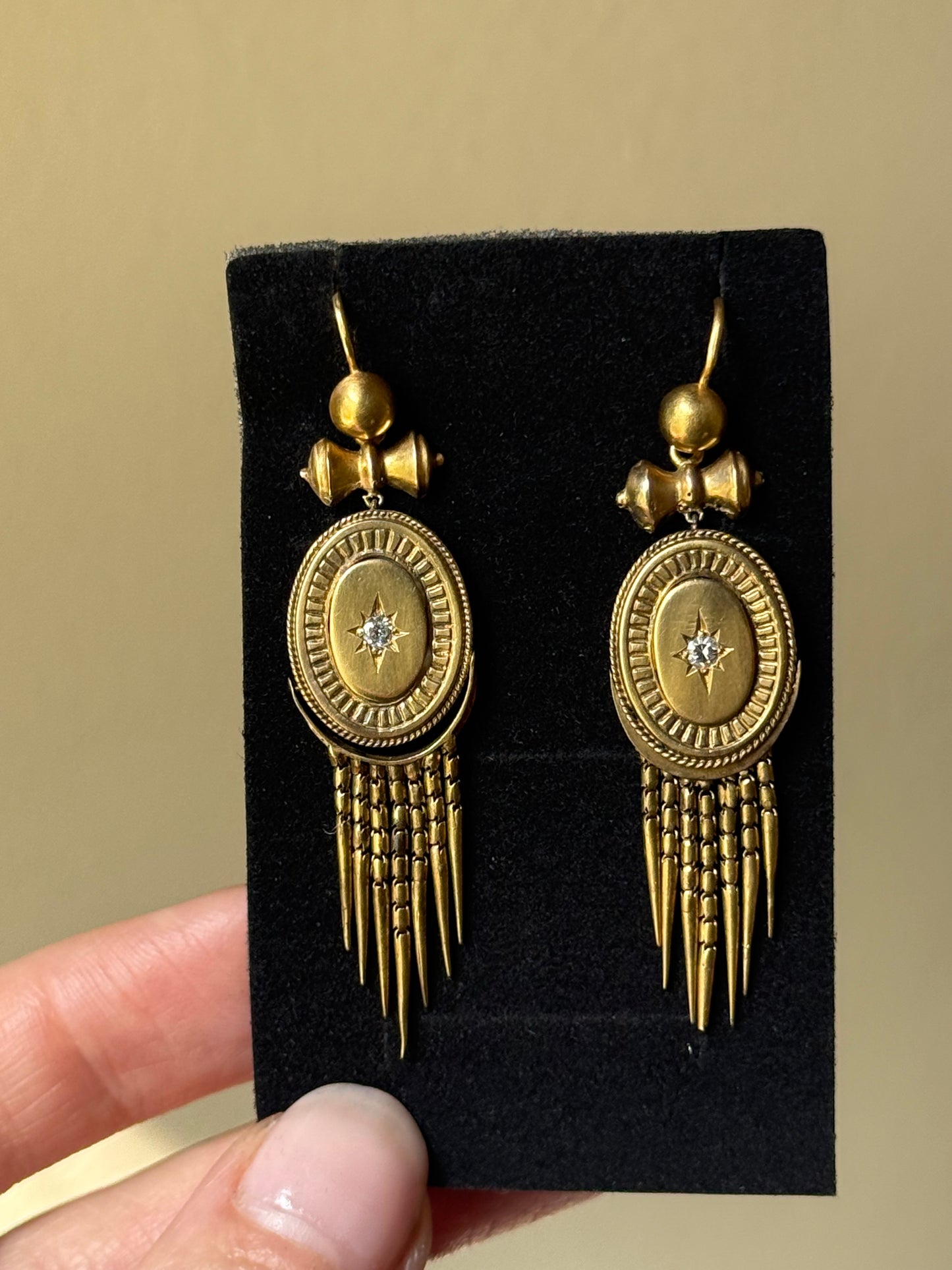 Victorian Tassel Drop Diamond Earrings