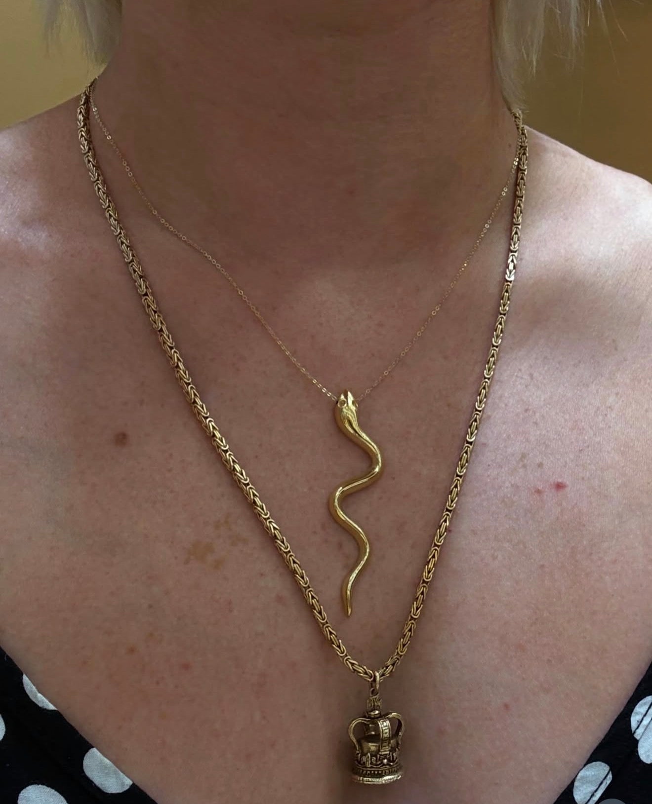 14k Snake Necklace 16-18”